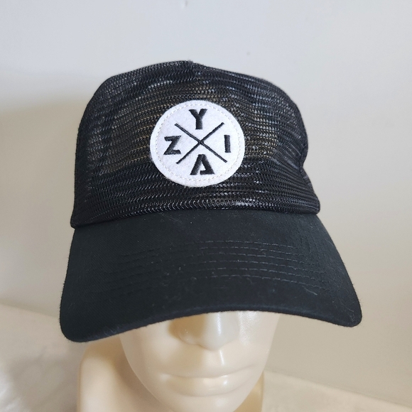 Zyia Active Black White Logo Patch Mesh Baseball Hat Cap Unisex - Picture 2 of 11
